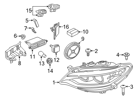2017 BMW M2 Bulbs Right Headlight Assembly Diagram for 63117388938