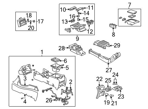 2007 Chevrolet Silverado 2500 HD Center Console Holder Asm-Front Floor Cup *Neutral Diagram for 15087882