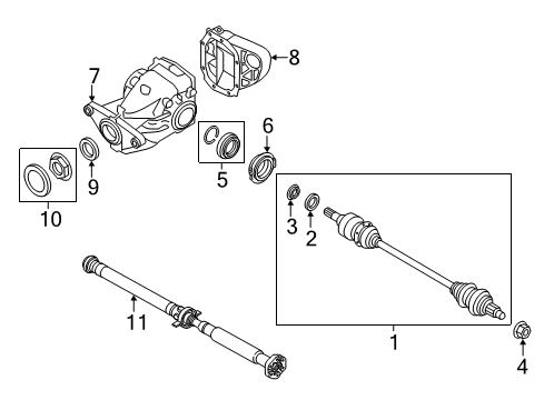 2014 BMW X5 Axle & Differential - Rear Rear Axle Drive Differential Diagram for 33107636992