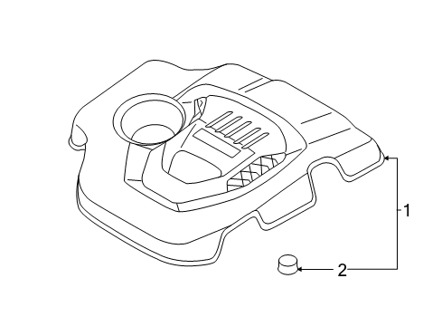 2020 Hyundai Tucson Engine Appearance Cover Engine Cover Assembly Diagram for 29240-2E250