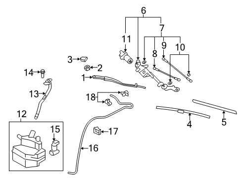 2009 Nissan GT-R Wiper & Washer Components Nut WIPER Arm Diagram for 28889-50J0A