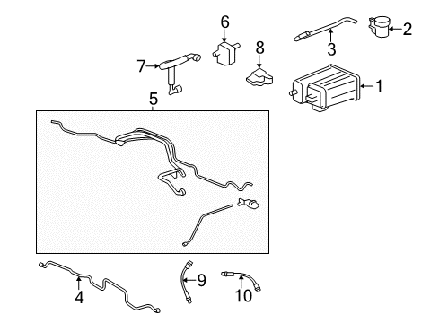 2009 Buick Enclave Emission Components Evaporator Tube Diagram for 23287620