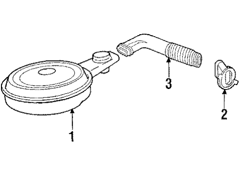 1991 Cadillac Brougham Air Inlet Cleaner Diagram for 25098645