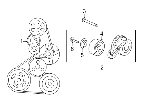 2014 Honda Crosstour Belts & Pulleys Tensioner Assy, Auto Diagram for 31170-5G0-A02