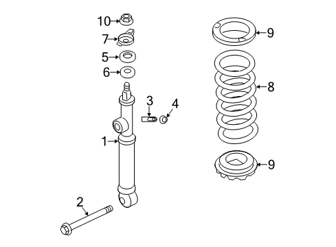 2019 Infiniti QX80 Shocks & Components - Rear Bush-Rear Shock Absorber Diagram for 56217-1LA0B