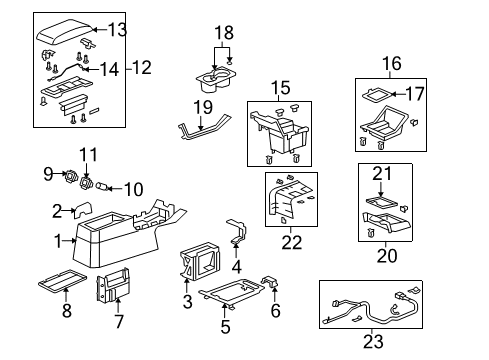 2010 Honda Element Console Box, Console (Driver) Diagram for 83424-SCV-A91