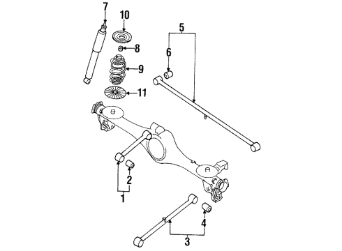 2002 Kia Sportage Rear Suspension Rear Coil Spring Diagram for 0K08E28010A