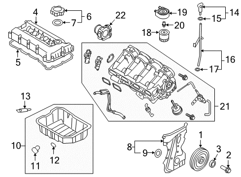 2010 Hyundai Santa Fe Intake Manifold Gasket-Inlet Manifold Diagram for 282153CAA0