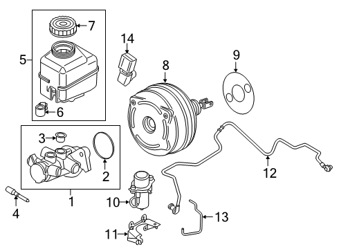 2020 BMW i8 Dash Panel Components Vacuum Pipe With Non-Return Valve Diagram for 34336859075