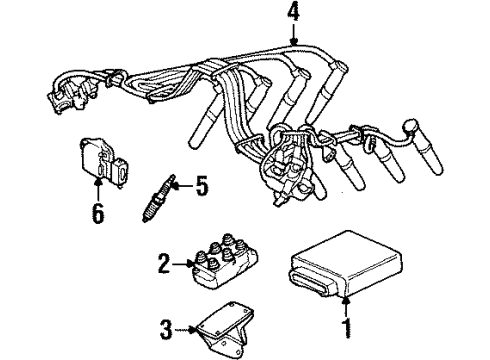 2000 Ford Windstar Powertrain Control Cable Set Diagram for XU2Z-12259-BA