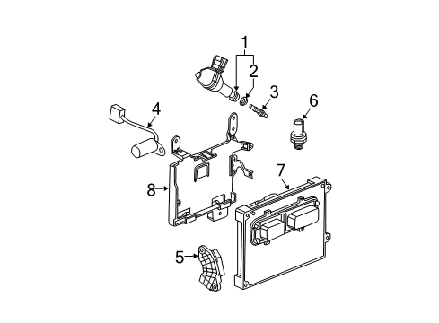 2005 Saturn Vue Ignition System Bracket Asm, PCM Diagram for 22684148