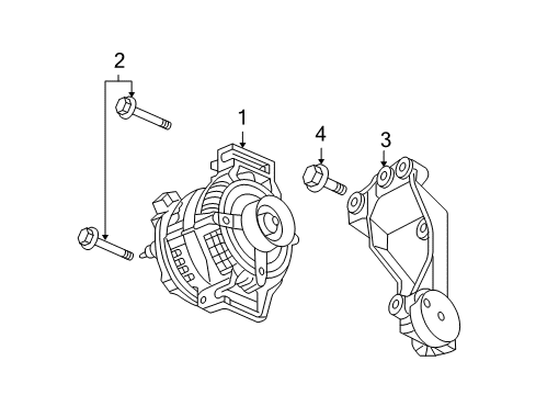 2008 Cadillac STS Alternator Bracket-Generator Diagram for 12608861