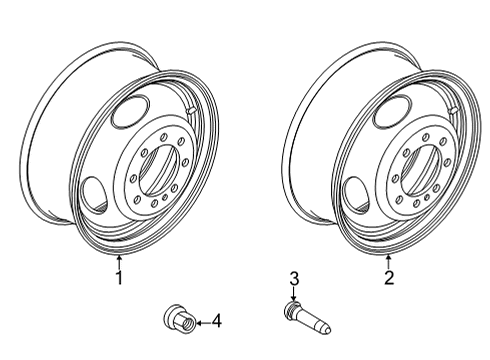 2016 Ford E-350 Super Duty Wheels, Covers & Trim Wheel, Steel Diagram for 8C2Z-1015-F