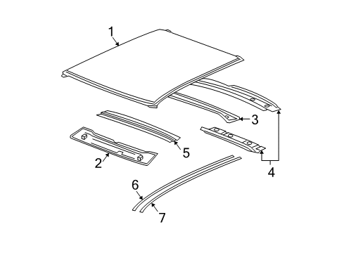 2005 Chevrolet Malibu Roof & Components, Exterior Trim Reveal Molding Diagram for 15263360
