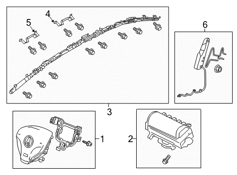 2013 Acura ILX Air Bag Components Bracket, Left Front Grab Rail Diagram for 83291-TX6-A80
