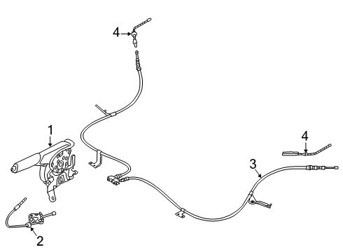 2020 Toyota Yaris Parking Brake Front Cable Diagram for 46410-WB001