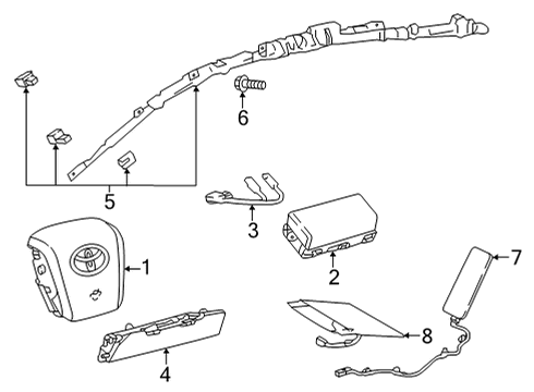 2016 Toyota Mirai Air Bag Components Driver Air Bag Diagram for 45130-62010-C0