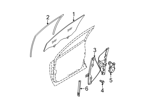 2003 Nissan Murano Front Door Glass Run Rubber-Front Door LH Diagram for 80331-CA01A