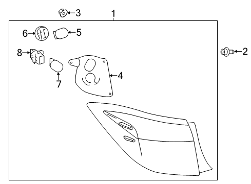 2018 Toyota Corolla Bulbs Combo Lamp Assembly Diagram for 81550-02B10