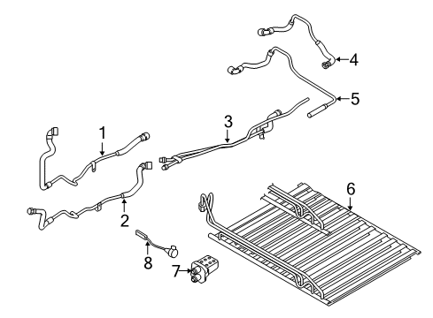 2016 BMW X5 Hoses, Lines & Pipes Upper High Voltage Battery Radiator Diagram for 61278616815