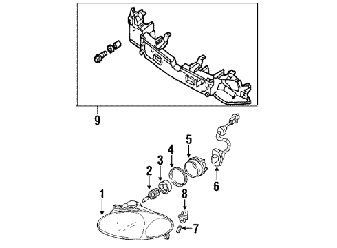1999 Ford Escort Headlamps Wire Harness Diagram for F8CZ-13A006-AA