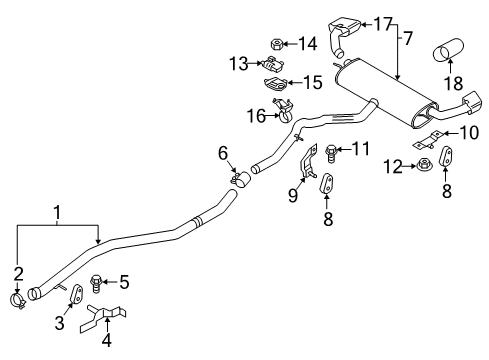 2017 BMW X6 Exhaust Components Hexagon Screw With Flange Diagram for 18207524215
