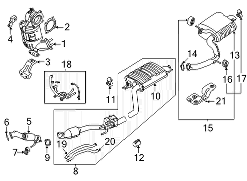 2022 Hyundai Santa Fe Exhaust Components Hanger Diagram for 28780-P2000