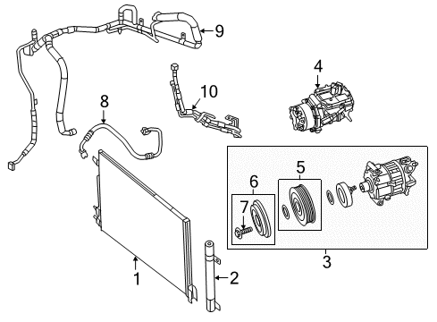 2020 Chrysler Pacifica Air Conditioner PULLY Kit-A/C Compressor Diagram for 68257495AA