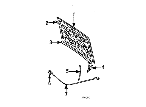 1985 Nissan Pulsar NX Hood & Components Lock Hood Diagram for 65601-06M10