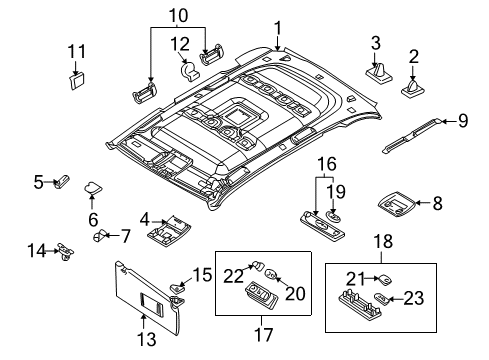 2000 BMW X5 Interior Trim - Roof Interior Reading Light, Rear Centre Diagram for 63316962056