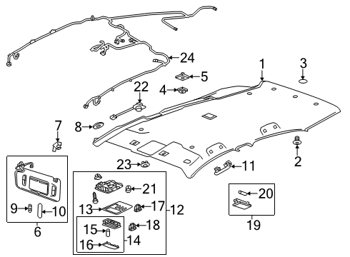 2021 Buick Encore Interior Trim - Roof Sunvisor Support Diagram for 42520820