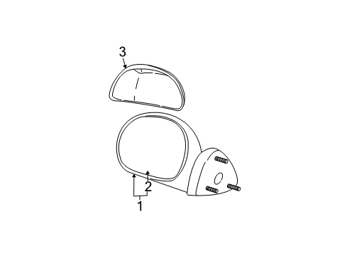 2000 Ford Expedition Outside Mirrors Outer Cover Diagram for YL3Z-17D742-AAA