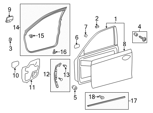 2016 Lexus GS F Front Door WEATHERSTRIP, Front Door Diagram for 67861-30310