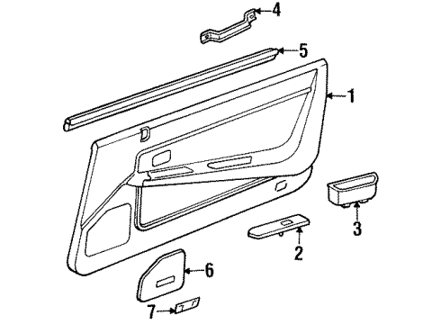 1990 Infiniti M30 Interior Trim - Door FINISHER-ARMREST, LH Diagram for 80961-F6611