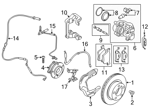 2016 BMW 328i GT xDrive Front Brakes Disc Brake Caliper Front Right Diagram for 34116865538