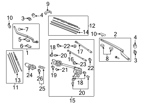 2009 Acura RL Wiper & Washer Components Pump Set, Washer Diagram for 76846-SJA-A02