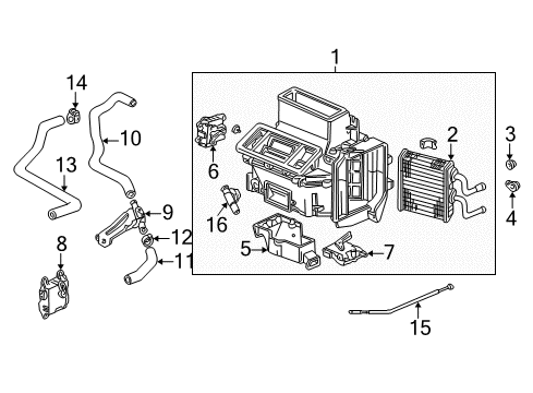 1999 Acura TL Heater Core & Control Valve Hose, Water Outlet Diagram for 79725-S87-A00