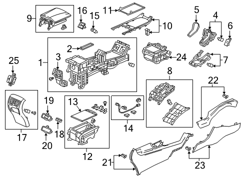 2020 Acura RDX Heated Seats Heater Complete , Rear Diagram for 82124-TJB-A81