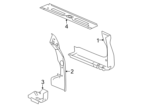 2005 GMC Envoy XUV Rear Body Bracket Asm-Body Rear Mount Diagram for 15145288