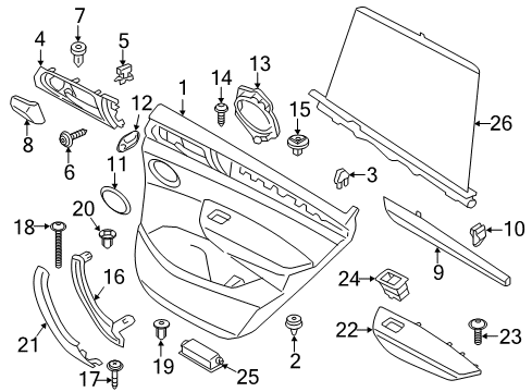 2011 BMW X3 Interior Trim - Rear Door Rear Right Door Opener Diagram for 51427237718