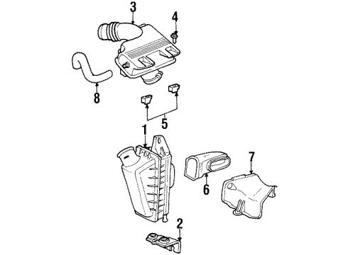 1998 Dodge Caravan Air Intake Hose-CRANKCASE Vent Diagram for 4694646AB