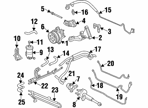1997 Acura TL P/S Pump & Hoses, Steering Gear & Linkage Pipe, Sensor (Driver Side) Diagram for 53726-SZ5-A00