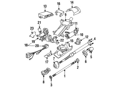 1993 BMW 535i Ignition Lock Steering Lock Diagram for 32321161551
