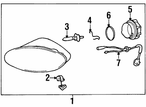 1997 Hyundai Tiburon Bulbs Wiring Assembly-Front Fog Lamp Diagram for 92260-27000