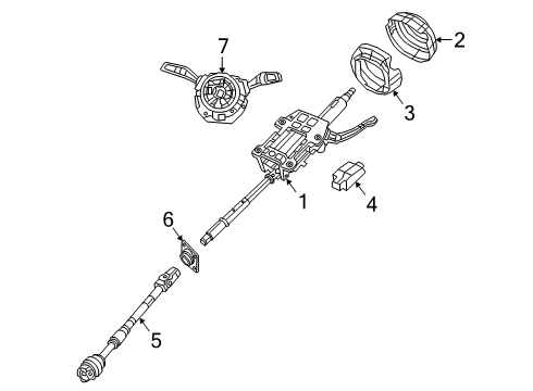 2020 Jeep Gladiator Steering Column & Wheel, Steering Gear & Linkage Module-Steering Column Diagram for 68491583AB