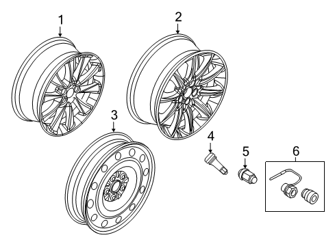 2012 Lincoln MKT Wheels Wheel, Alloy Diagram for BE9Z-1007-C