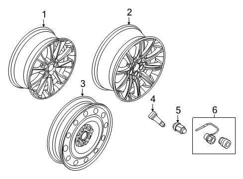 2010 Lincoln MKT Wheels Wheel, Alloy Diagram for AE9Z-1007-A