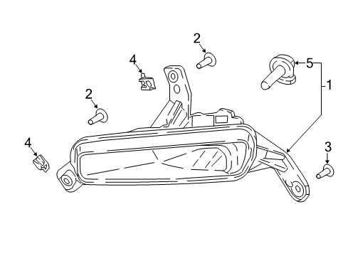 2020 Ford Expedition Fog Lamps - Chassis Electrical Fog Lamp Assembly Diagram for JL1Z-15200-A