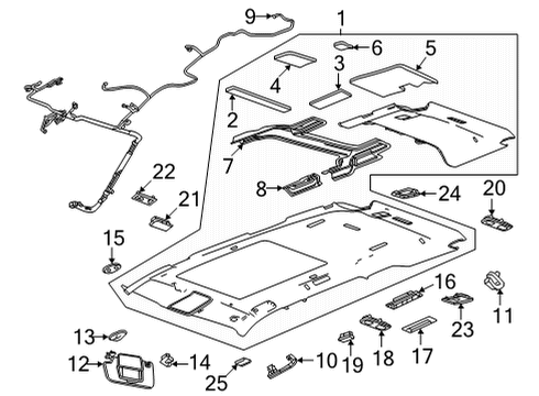 2021 Cadillac Escalade ESV Interior Trim - Roof Sunvisor Support Diagram for 84856752