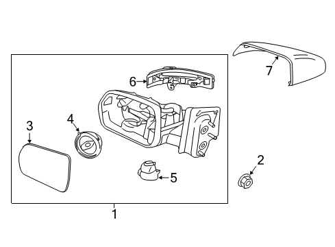 2017 Ford Edge Mirrors Mirror Outside Diagram for FT4Z-17682-FC
